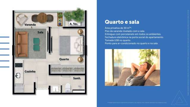 Connect Ondina – Quarto e Sala à Venda por R$ 482.500,00 – Salvador/BA